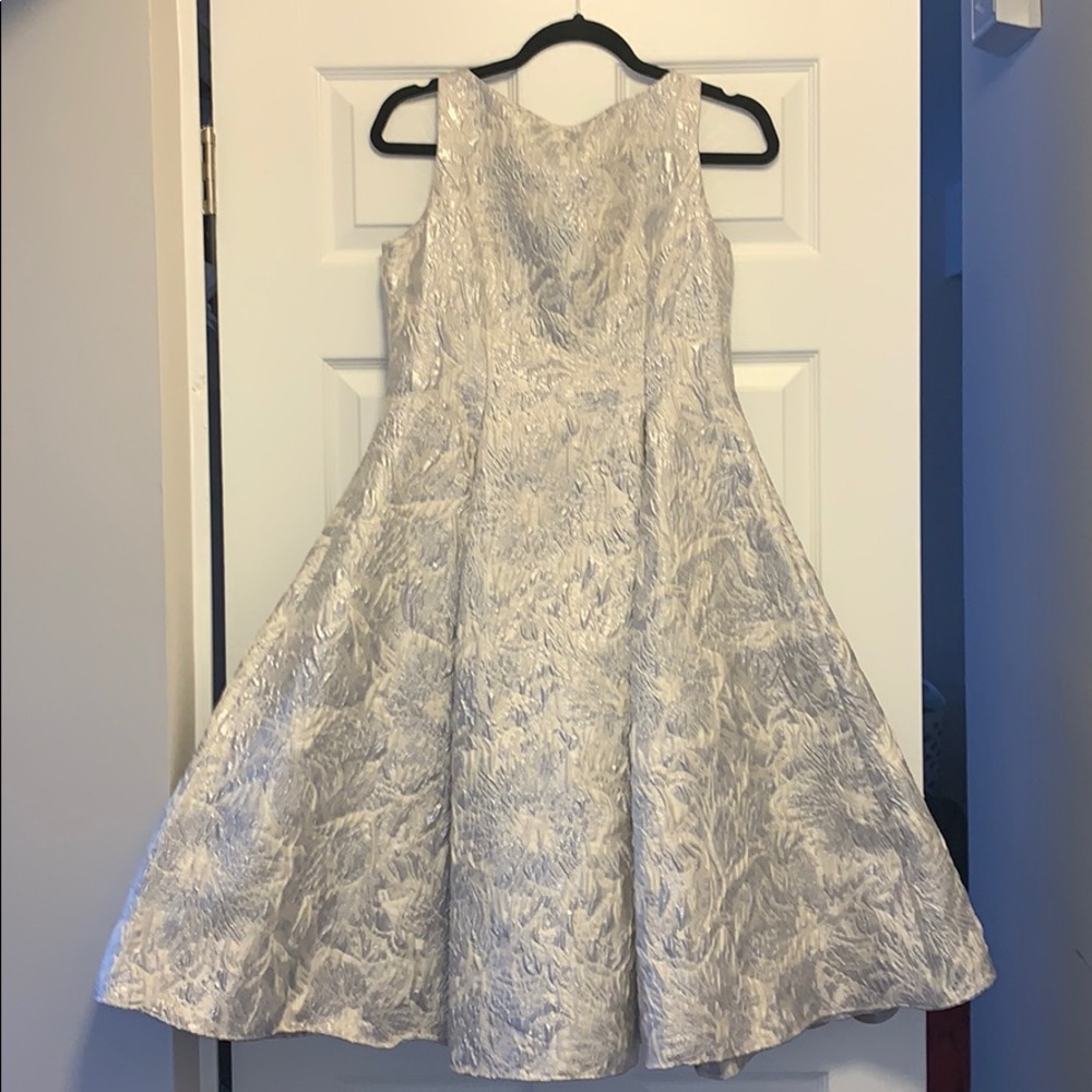 A Line Silver & Blue Dress